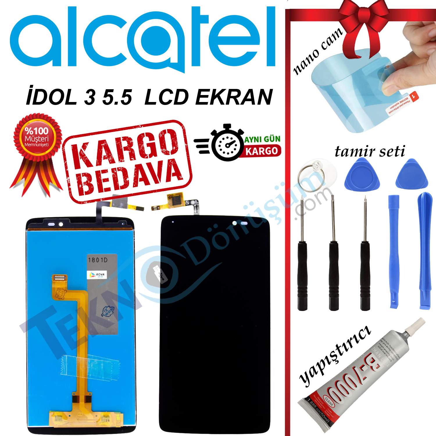 ALCATEL İDOL 3 5.5 ORJİNAL LCD DOKUNMATİK EKRAN