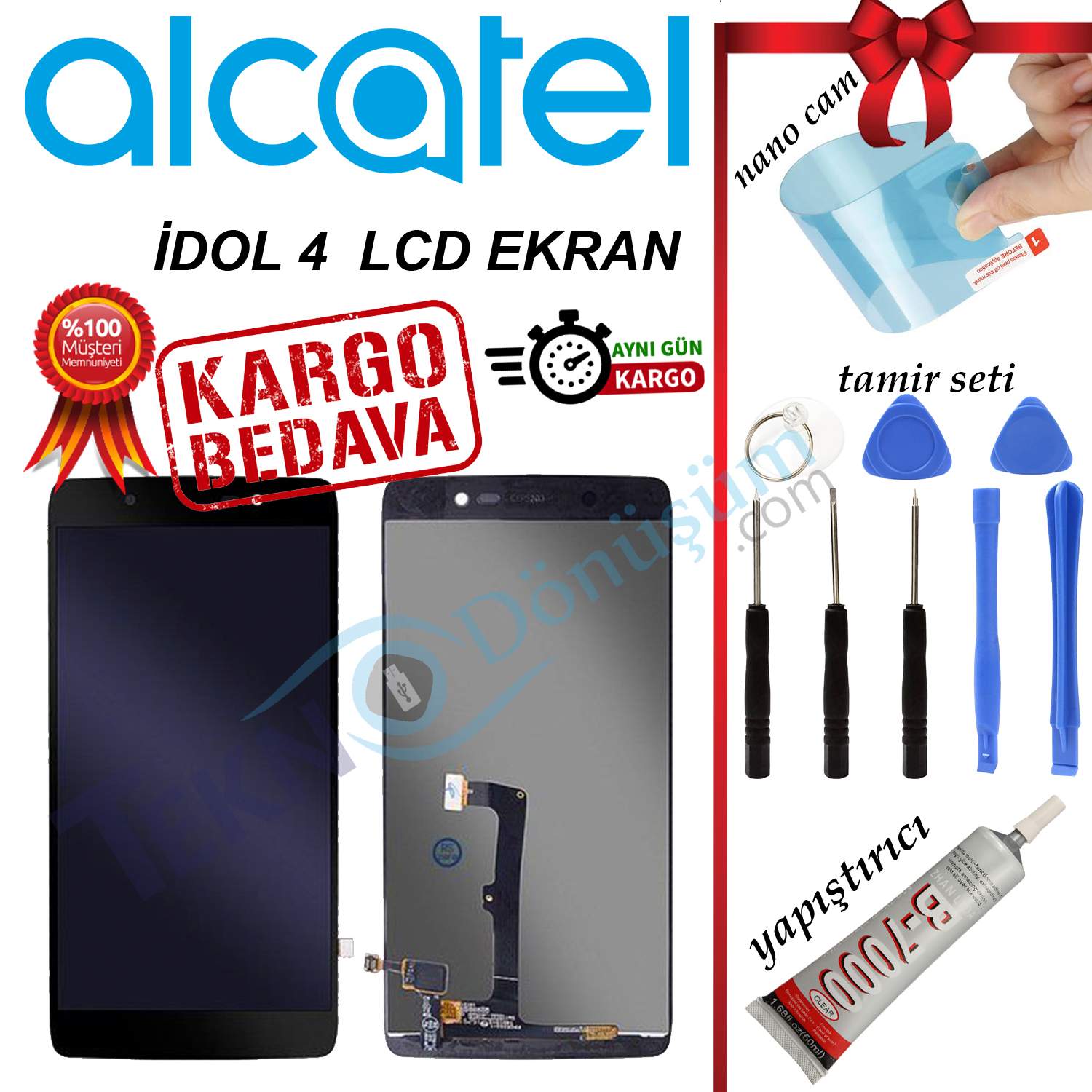 ALCATEL İDOL 4 ORJİNAL LCD DOKUNMATİK EKRAN