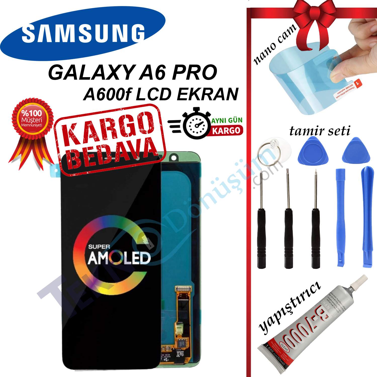 Samsung Galaxy A6 Plus A605F LCD Ekran Dokunmatik Orijinal kalite Revize